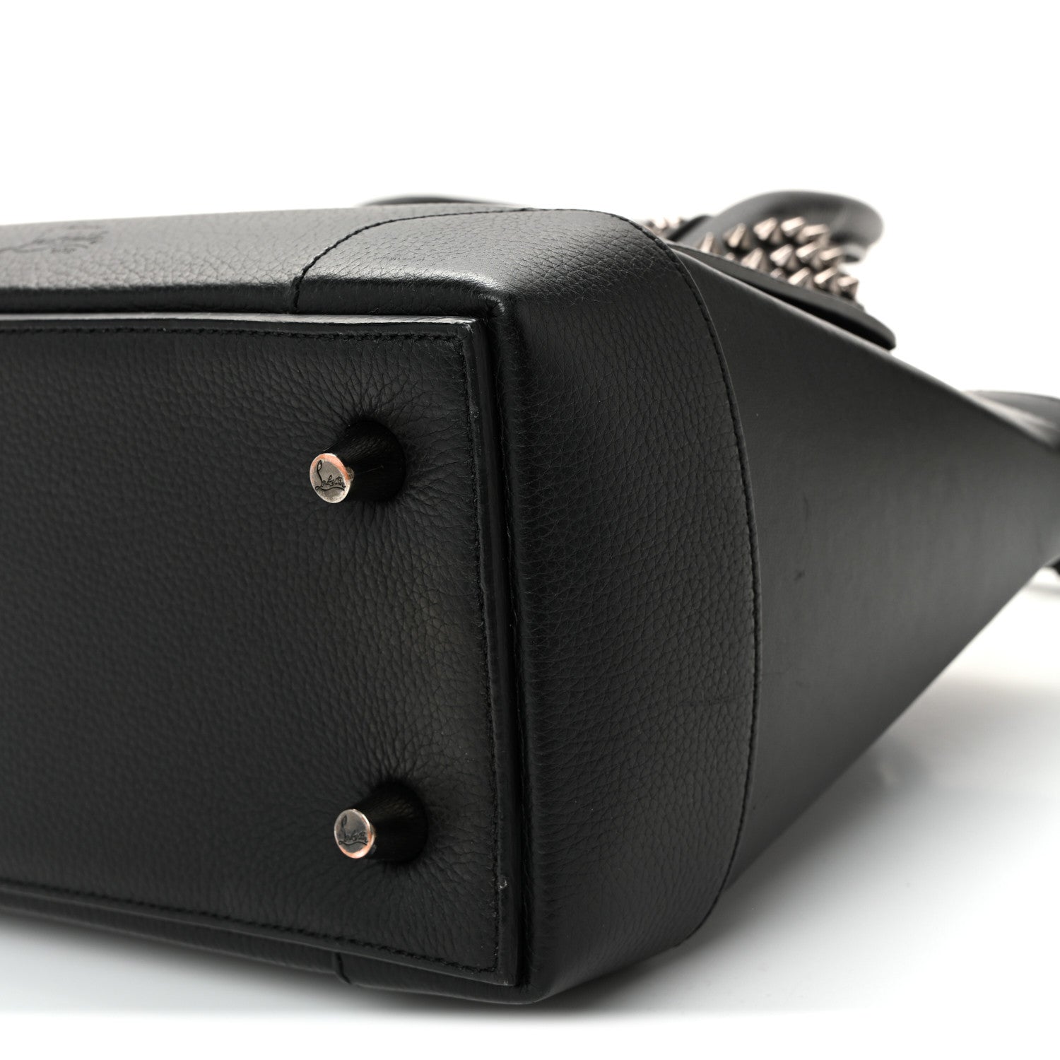 Grained Calfskin Spike Small Eloise Tote Black