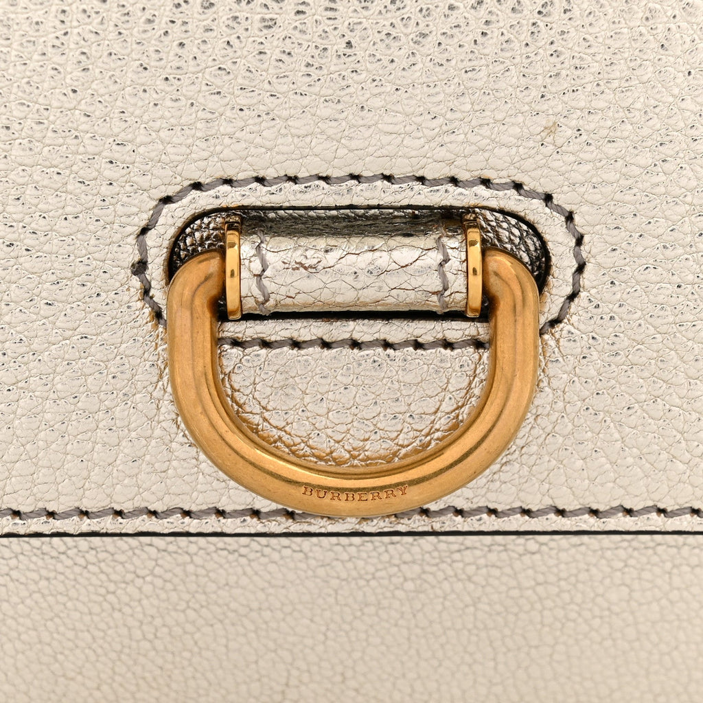 Metallic Hayes Goatskin D-Ring Mini Bag Silver