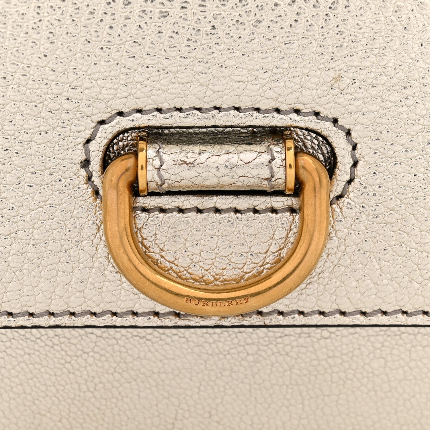 Metallic Hayes Goatskin D-Ring Mini Bag Silver