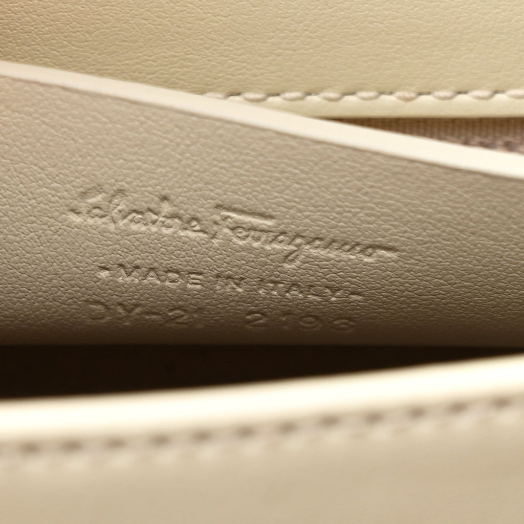 Brushed Off Calfskin Small Iconic Top Handle Bag Magnolia