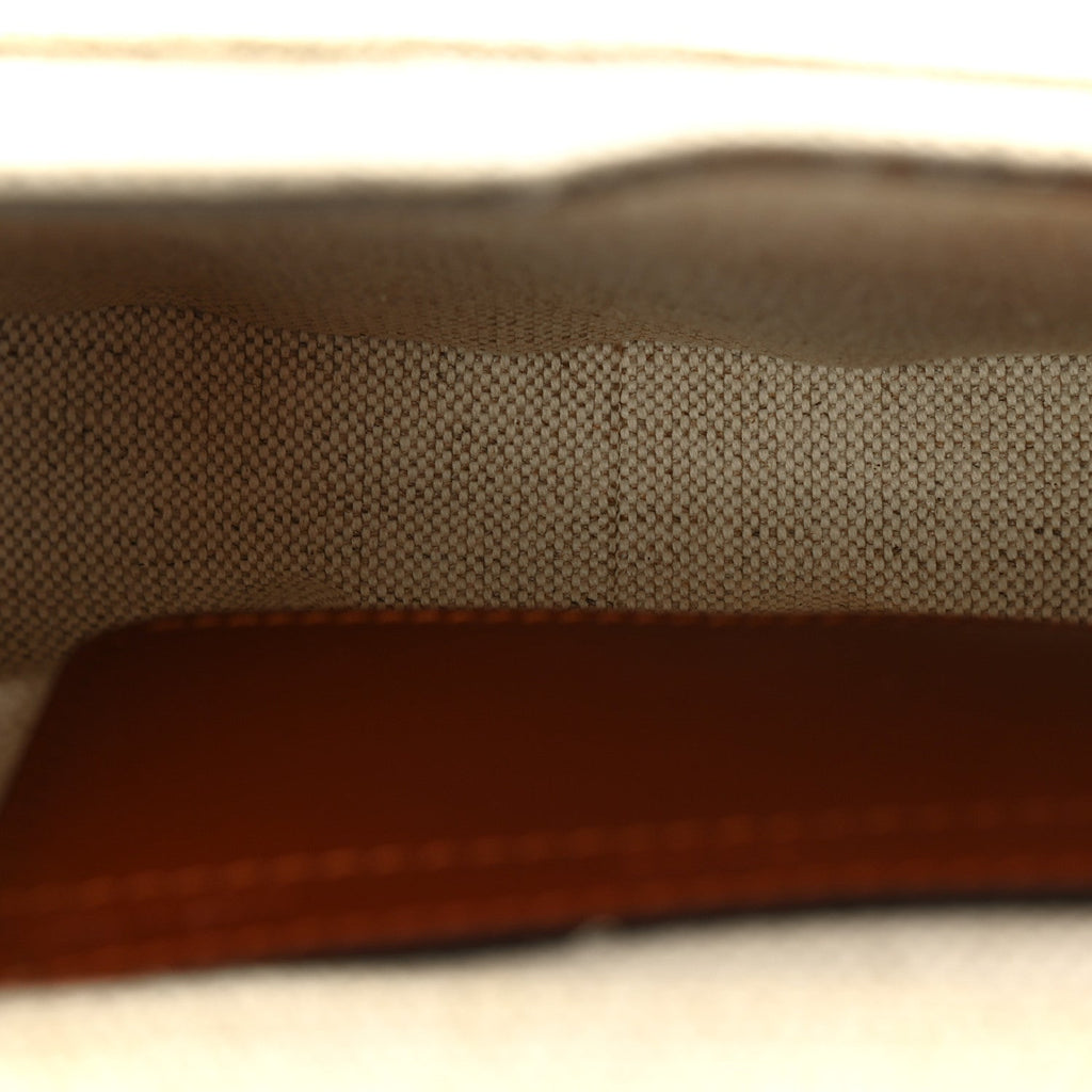 Linen Calfskin Small Marcie Saddle Bag Sepia Brown