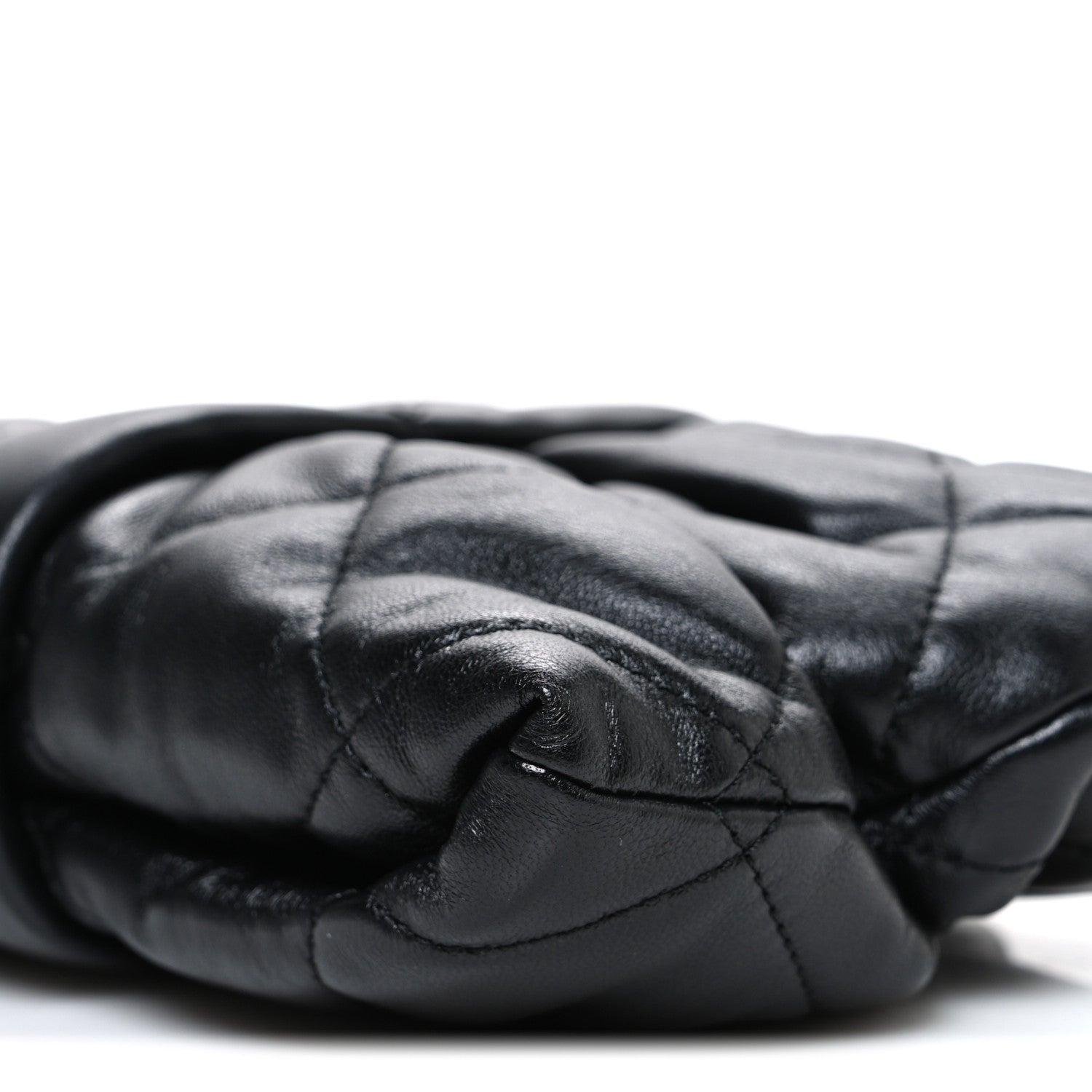 Lambskin Quilted Mini Bow Bag Black