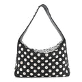Pebbled Sport Calfskin Studded Elena Black