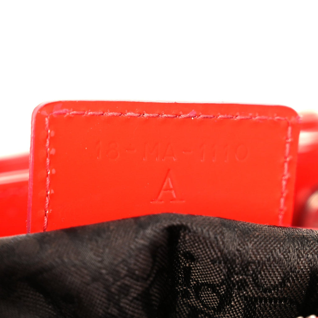 Patent Cannage Whipstitch Medium Lady Dior Red