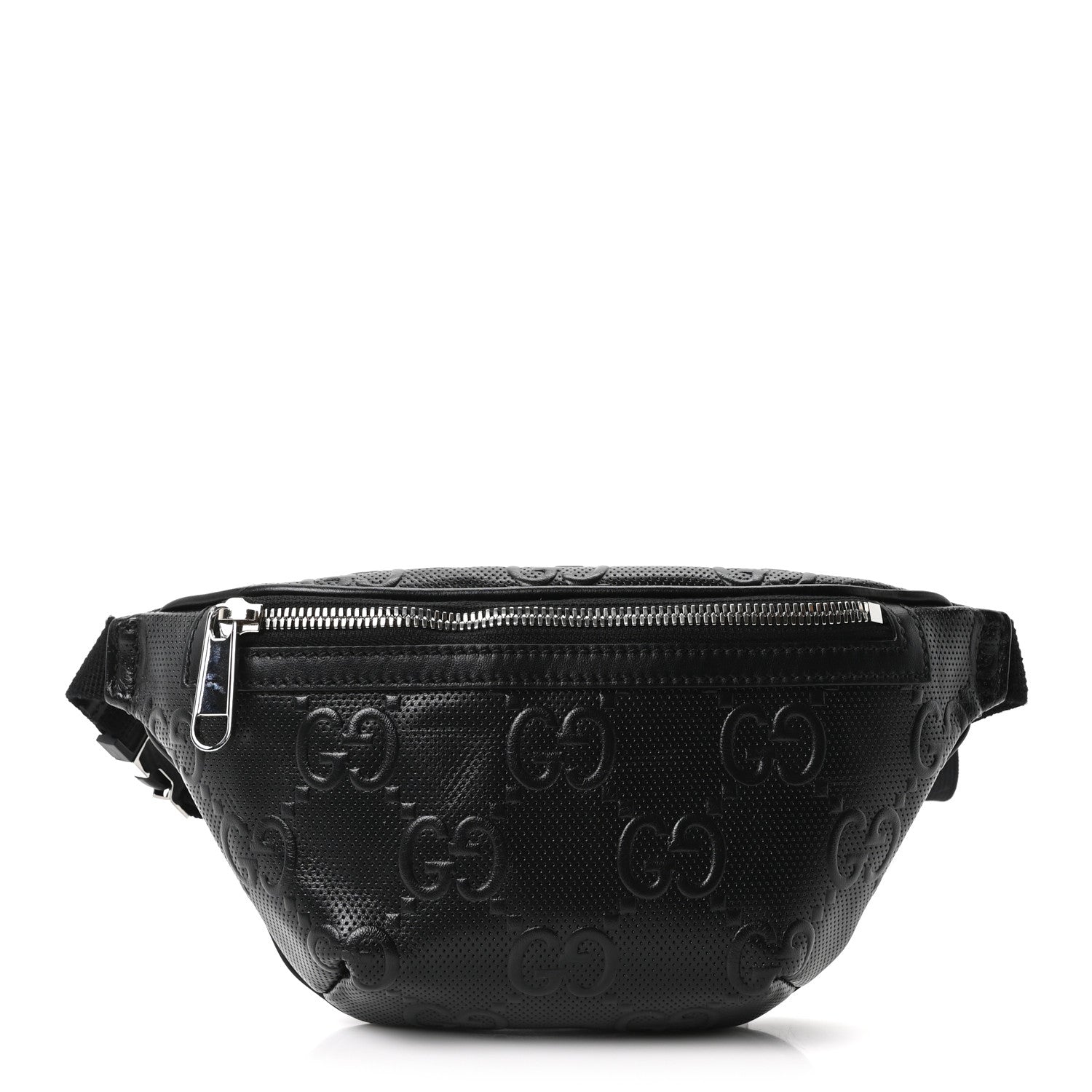 Calfskin GG Tennis Embossed Belt Bag Black