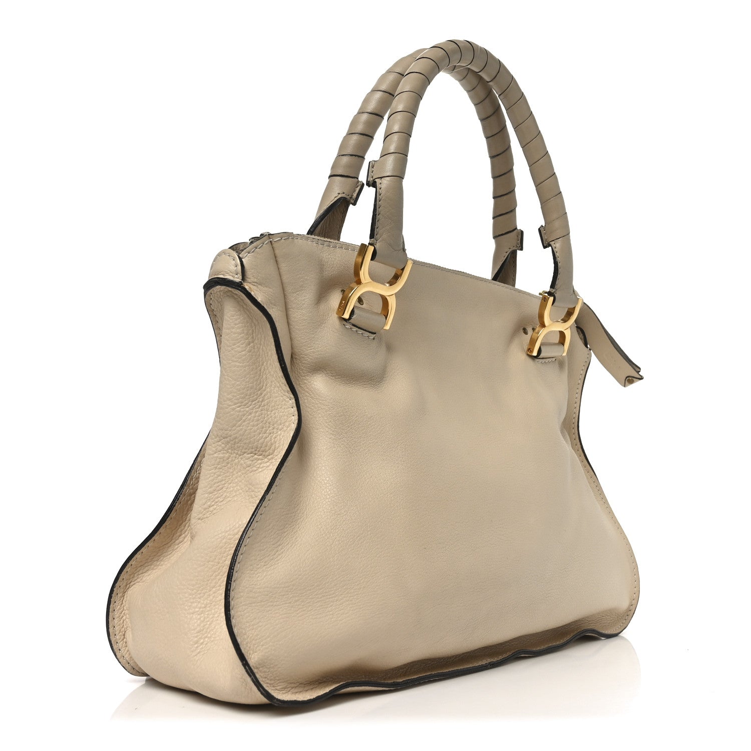 Calfskin Large Marcie Satchel Blush Nude