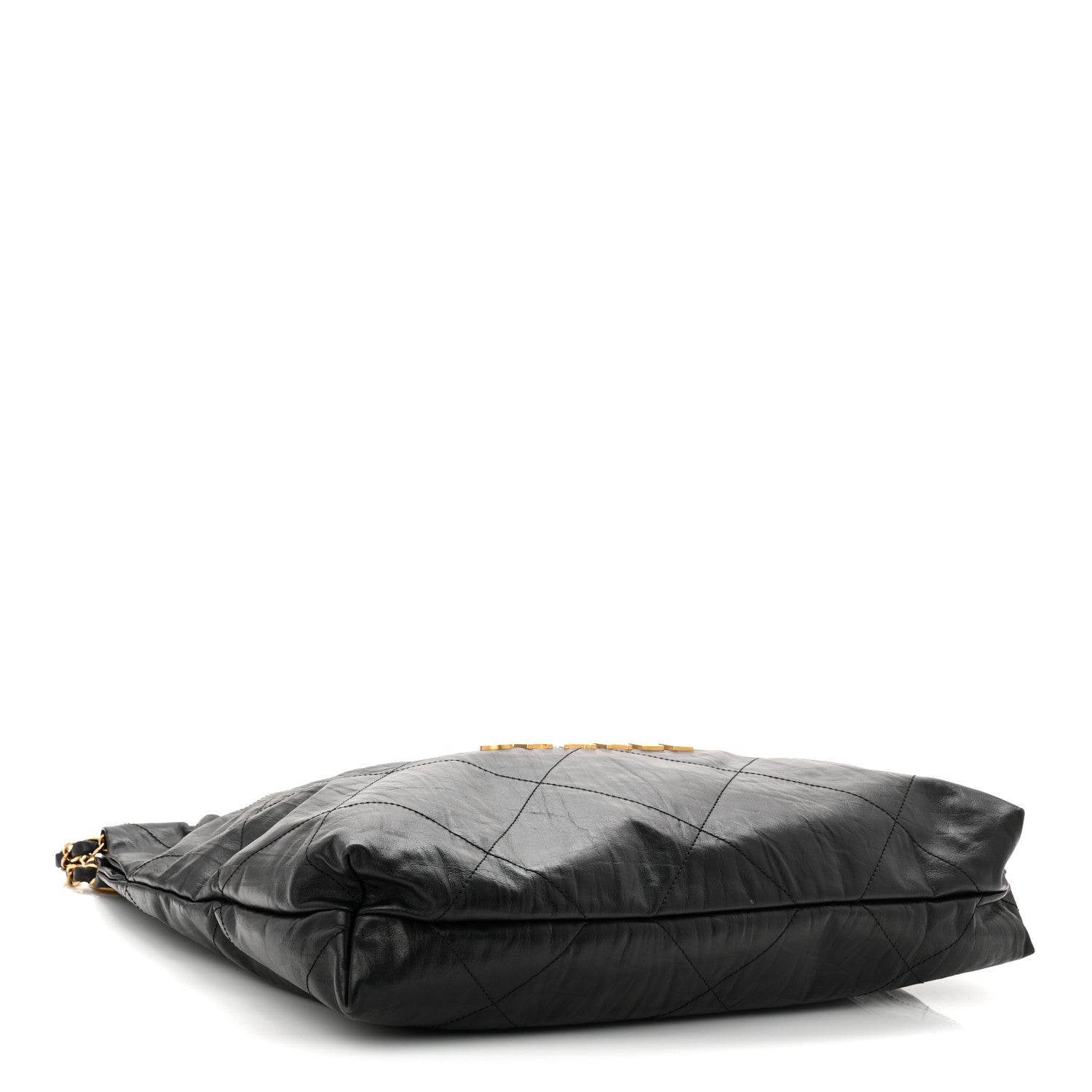Crumpled Calfskin Quilted Chanel 22 Black
