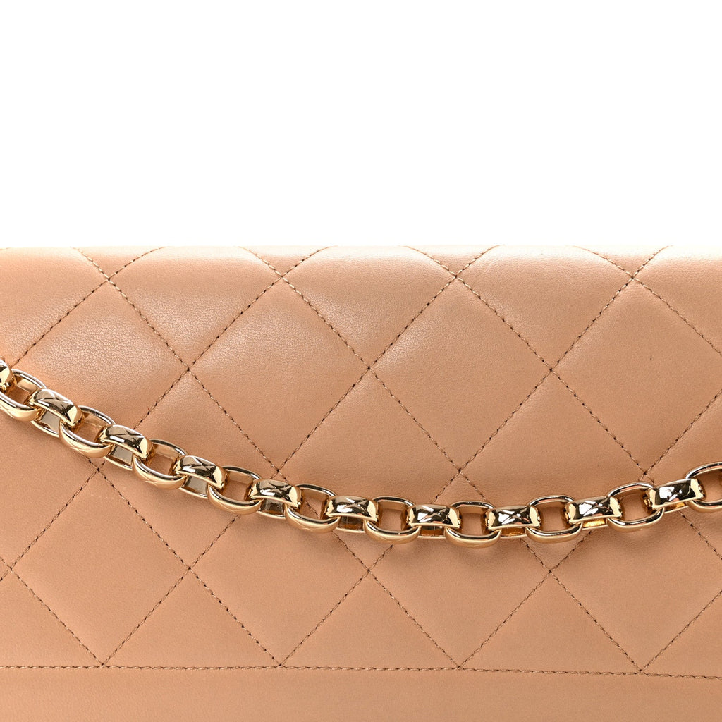 Lambskin Quilted Large Chic With Me Flap Beige