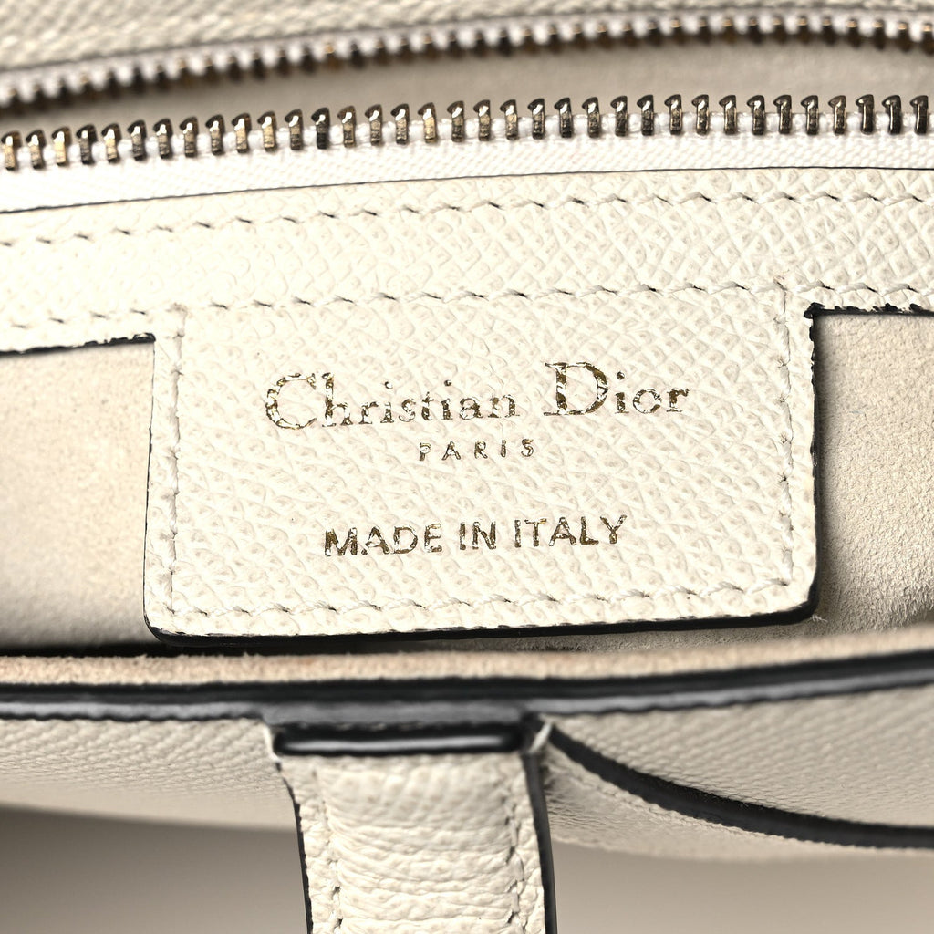 Grained Calfskin Saddle Bag White
