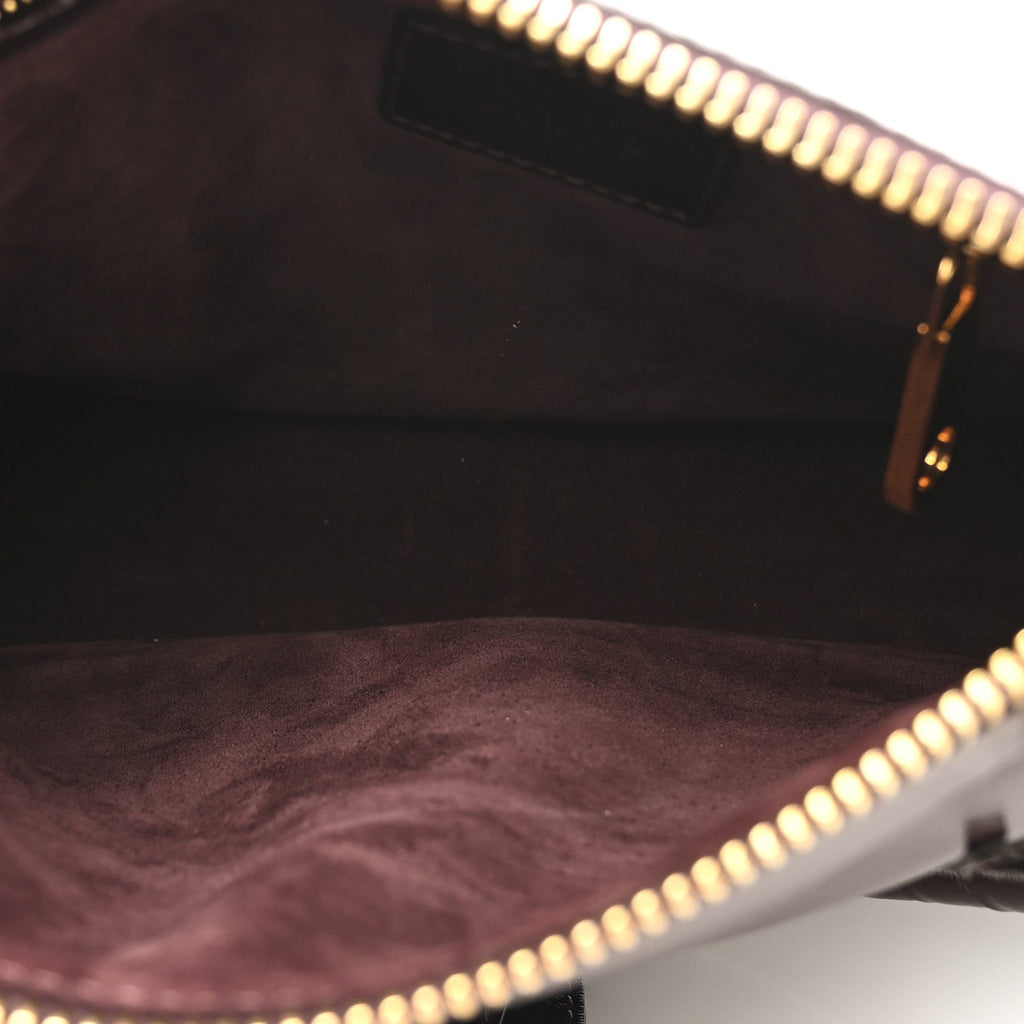 Shiny Calfskin Small Marcie Satchel  Auburn Red