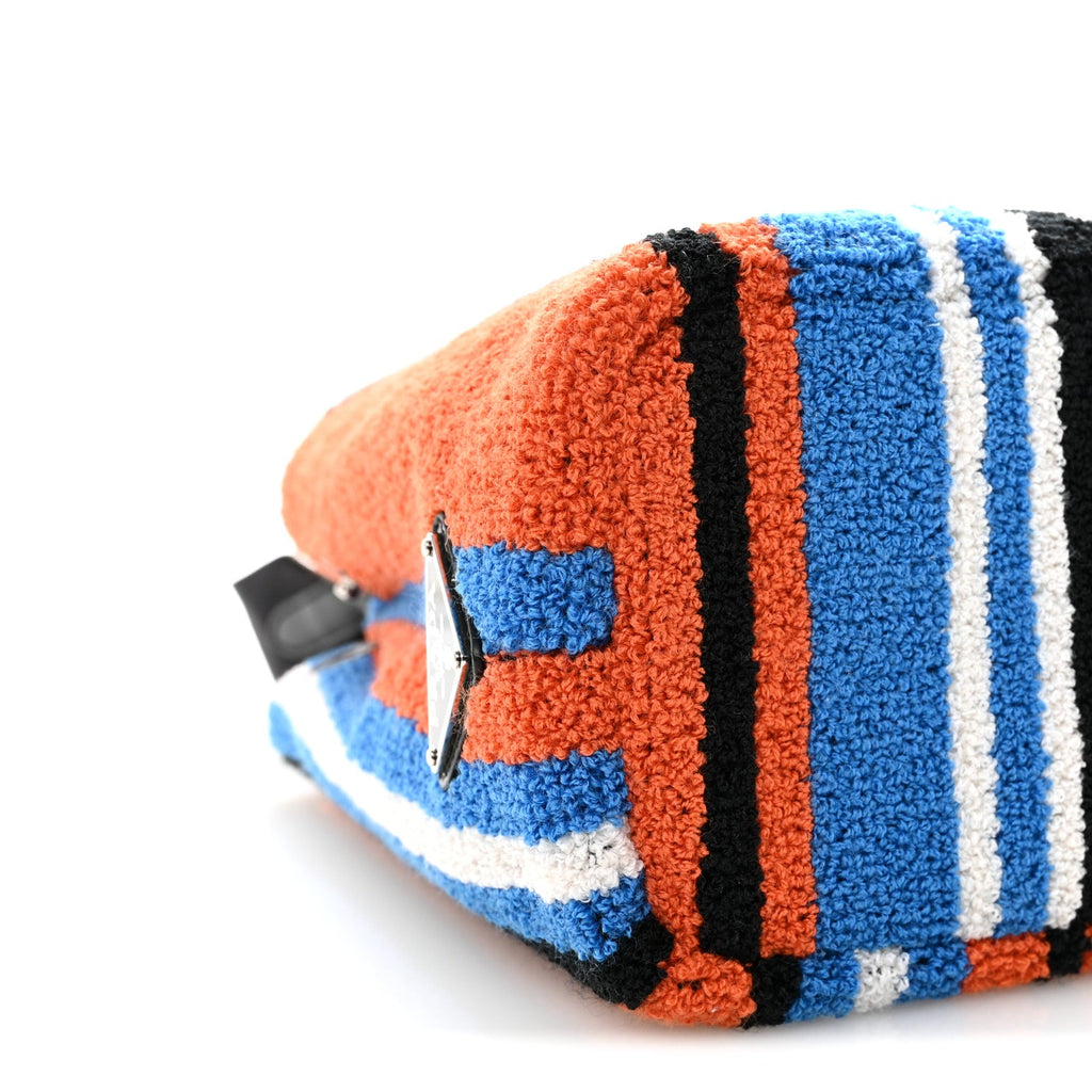 Terry Cloth Small Stripe Tote Arancio