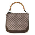 Monogram Bamboo Top Handle Bag Brown Pink