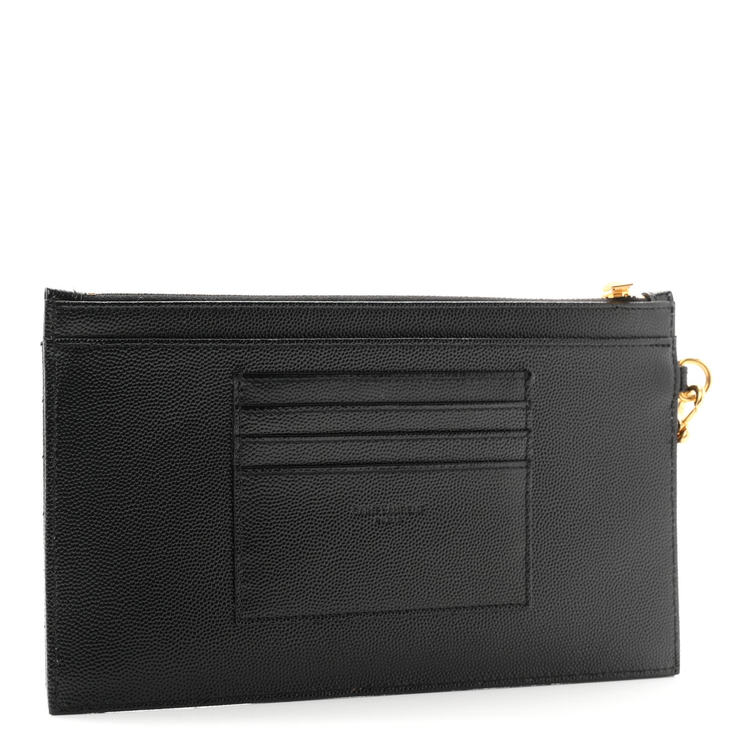 Grain De Poudre Chevron Monogram Large Bill Pouch Black