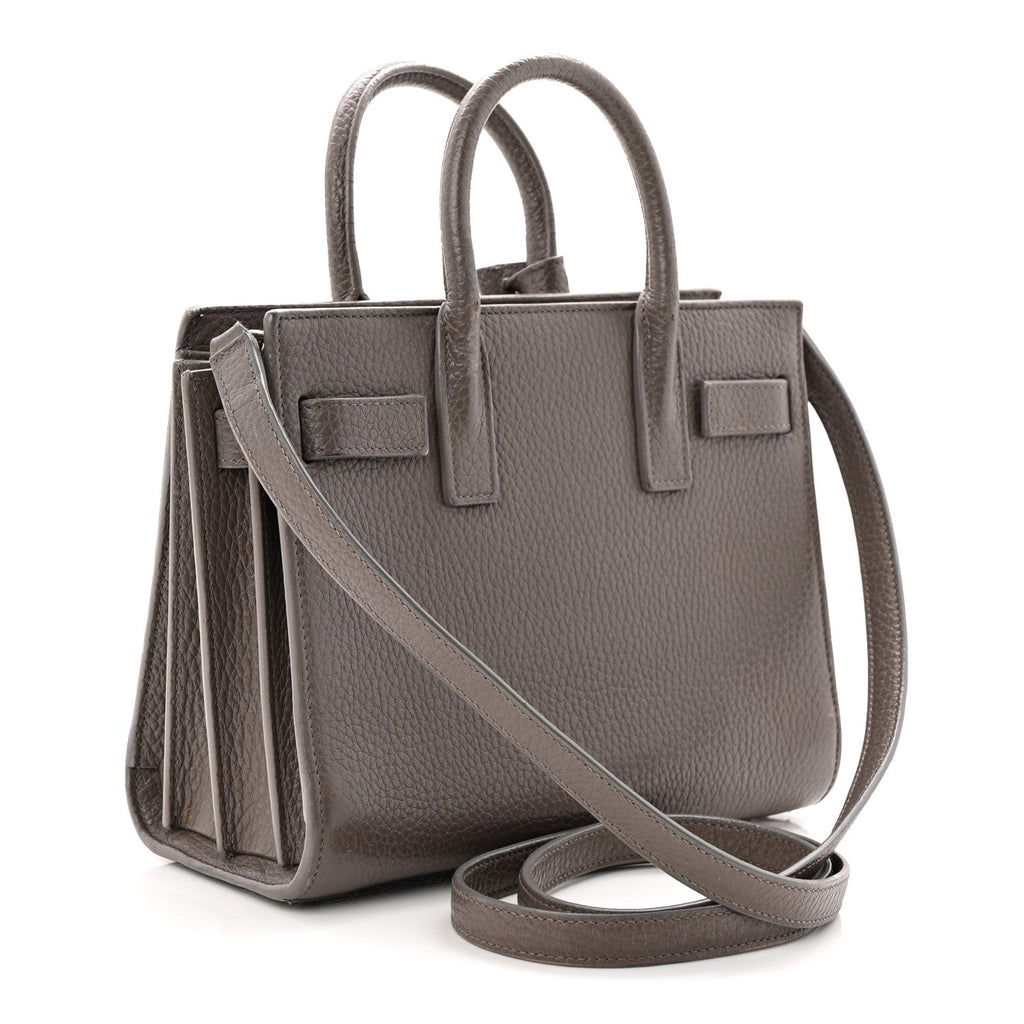 Grained Calfskin Baby Sac De Jour Fog
