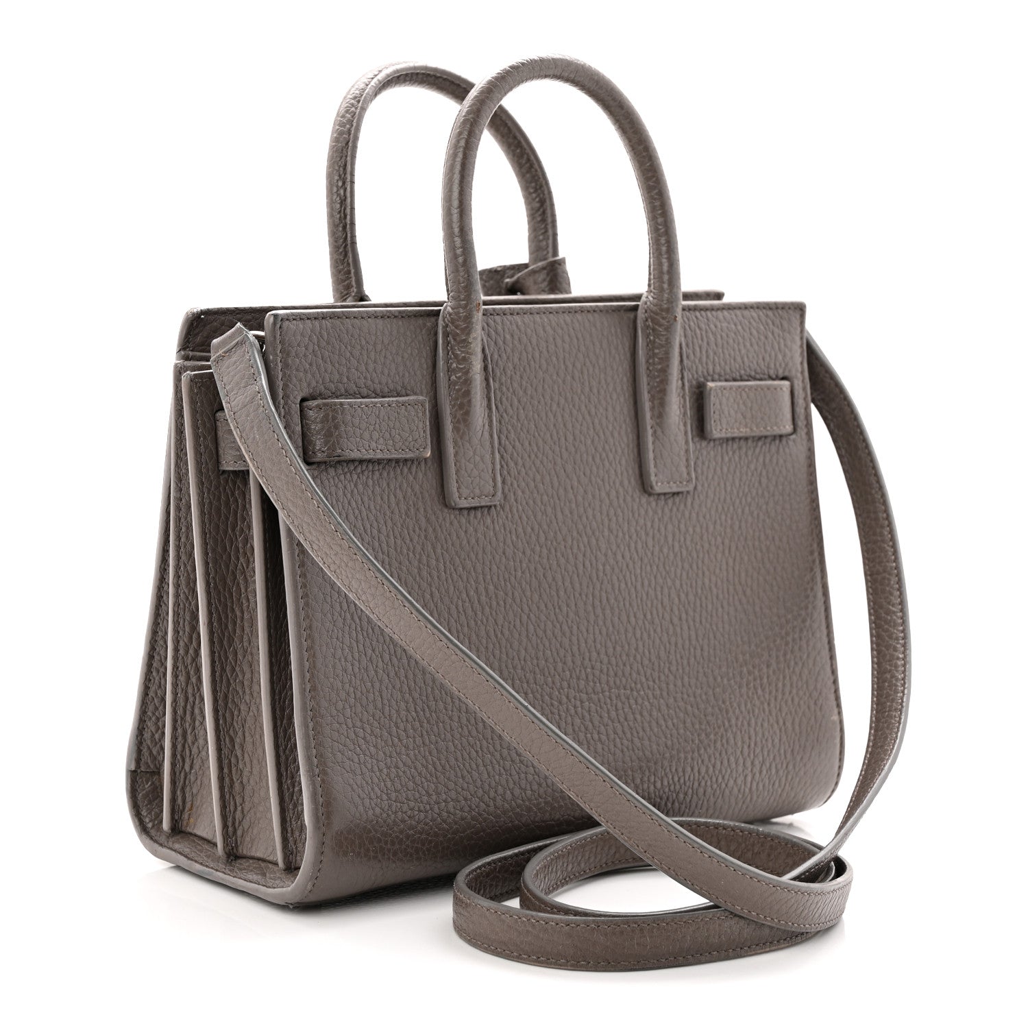 Grained Calfskin Baby Sac De Jour Fog