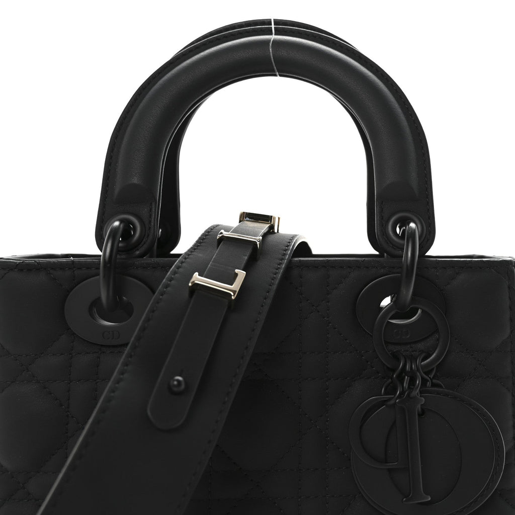 Ultra Matte Calfskin Cannage Small My ABCDior Lady Dior Black