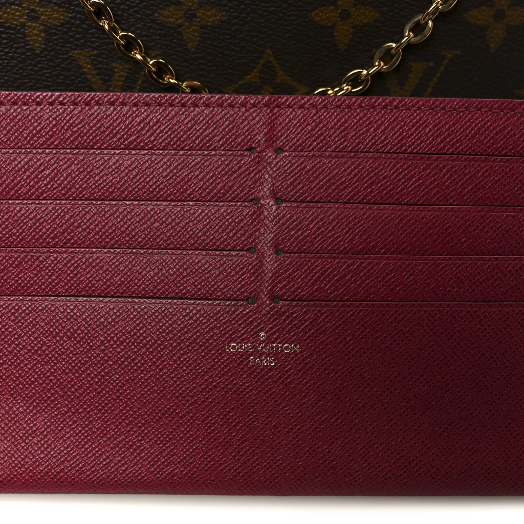 Monogram Pochette Felicie Chain Wallet Fuchsia