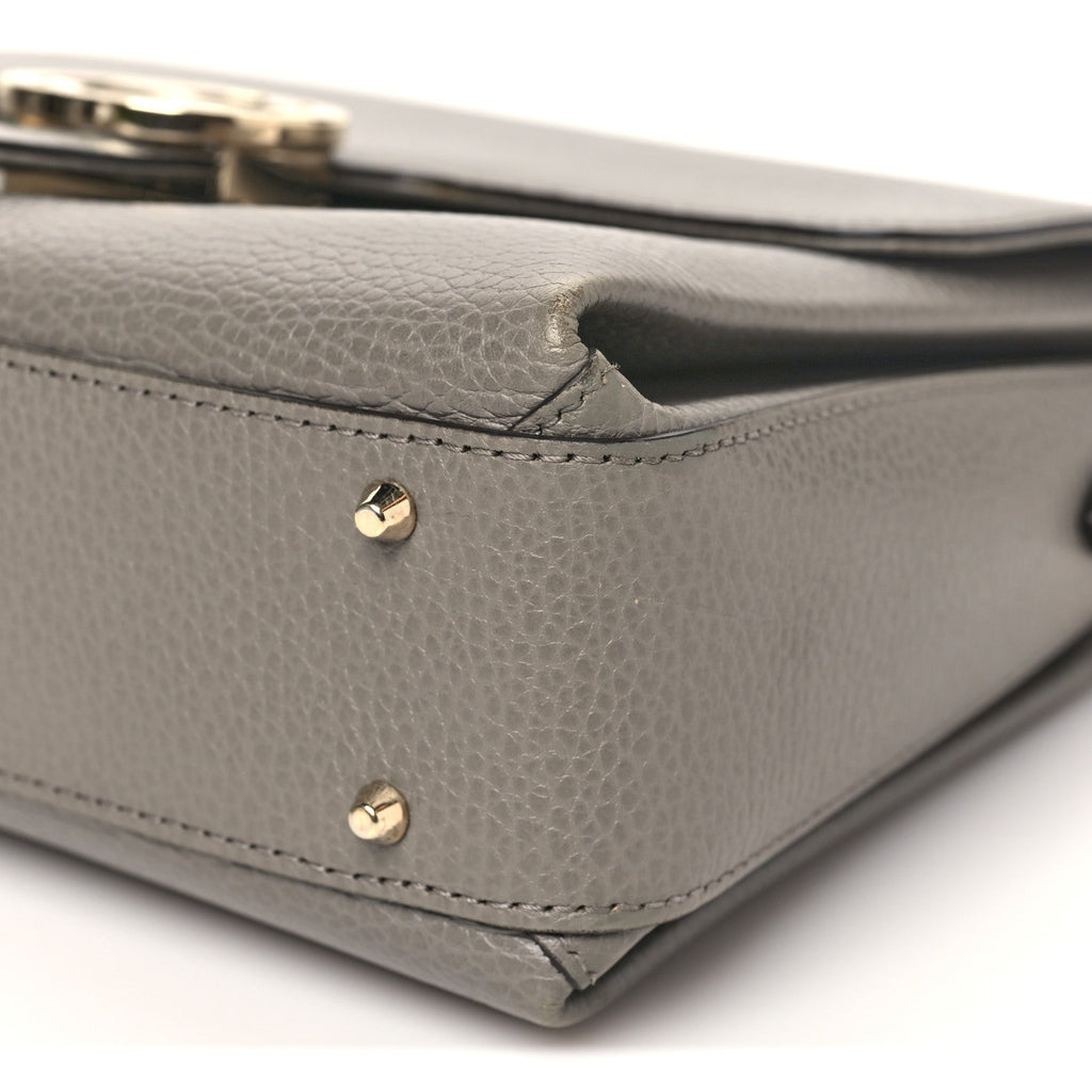 Dollar Calfskin Interlocking G Top Handle Shoulder Bag Loess