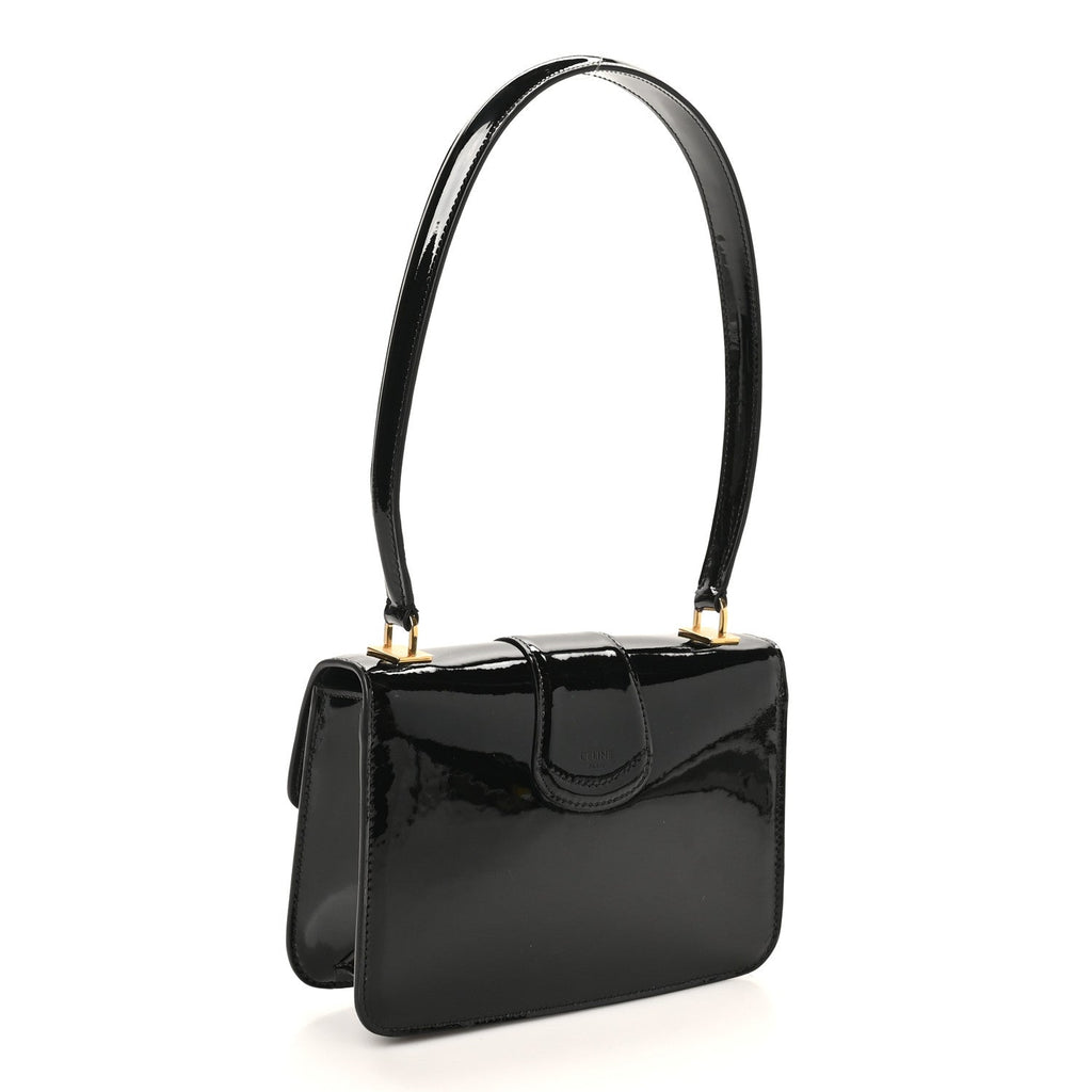Patent Calfskin Teen Josephine Top Handle Bag Black