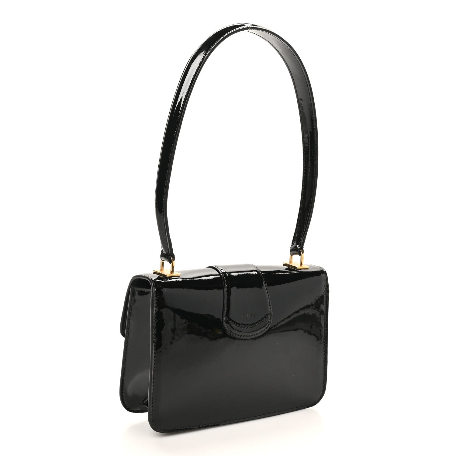 Patent Calfskin Teen Josephine Top Handle Bag Black
