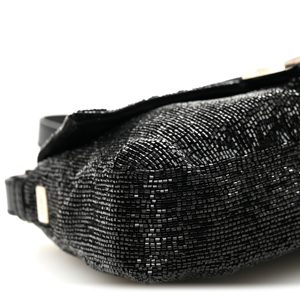 Sequin Beaded Baguette Black