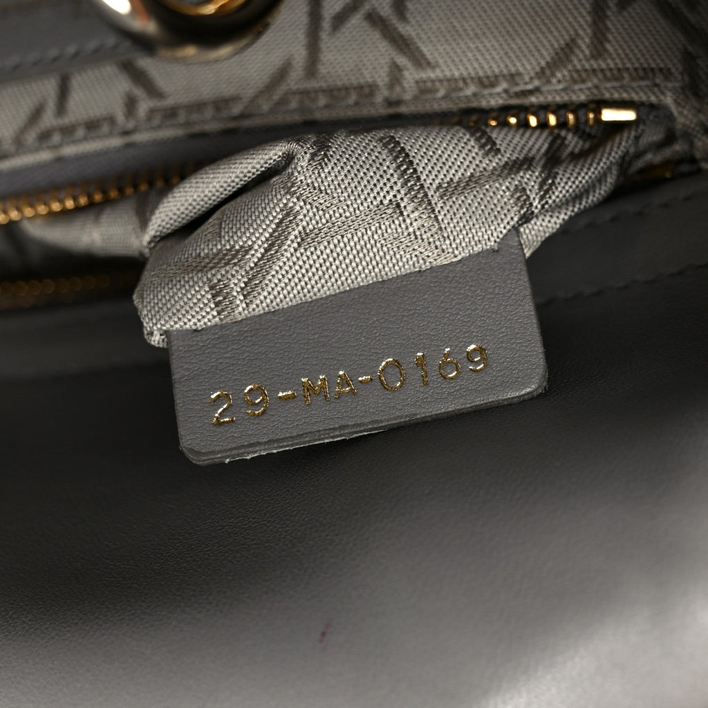 Lambskin Cannage Small Lucky Badges My Lady Dior Grey