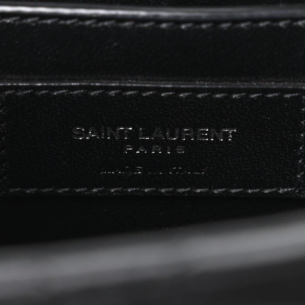 Lambskin Quilted Monogram June Box Bag  Black