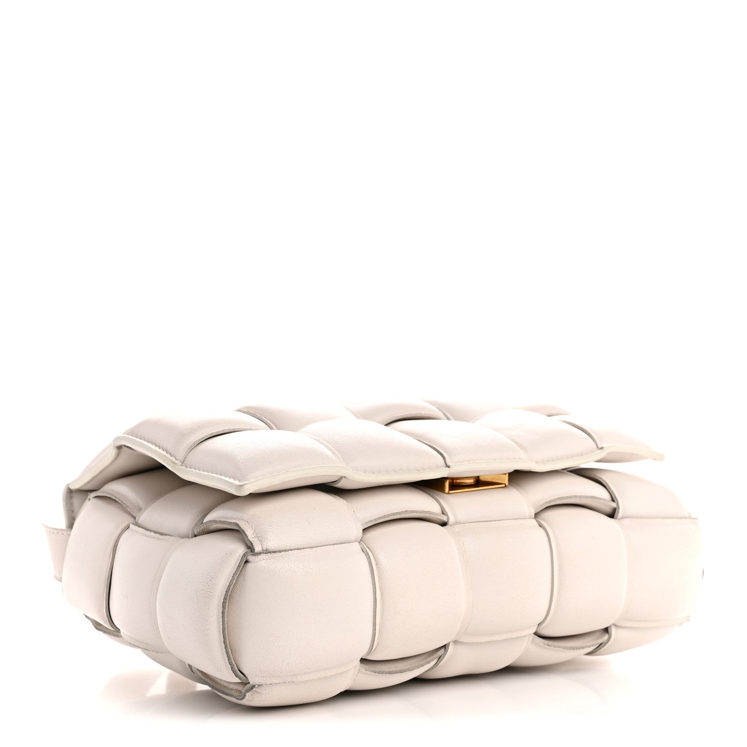 Nappa Maxi Intreccio Padded Cassette Crossbody Bag Chalk