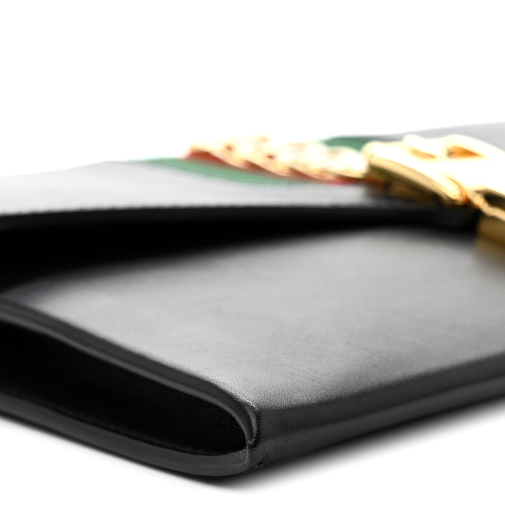 Calfskin Small Sylvie Wristlet Clutch Black