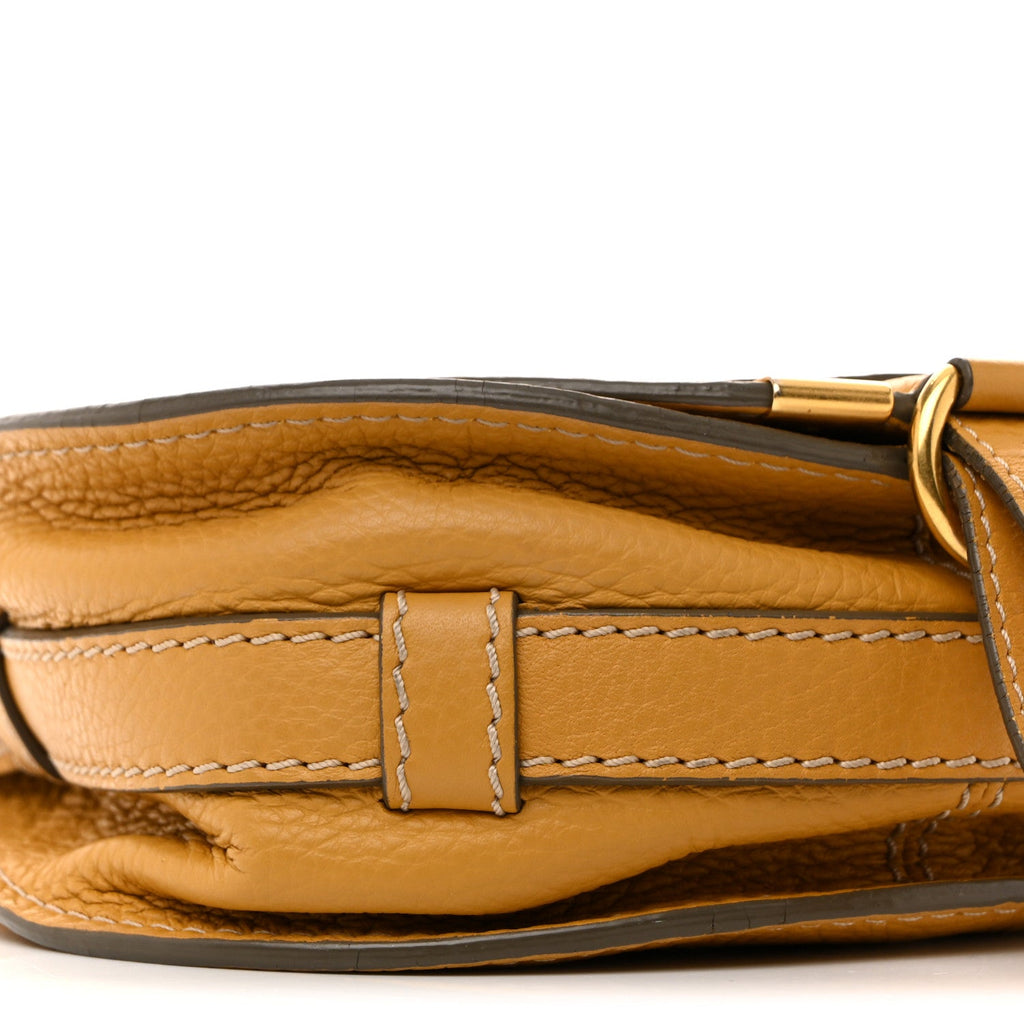 Calfskin Mini Marcie Round Crossbody Bag Dusty Yellow