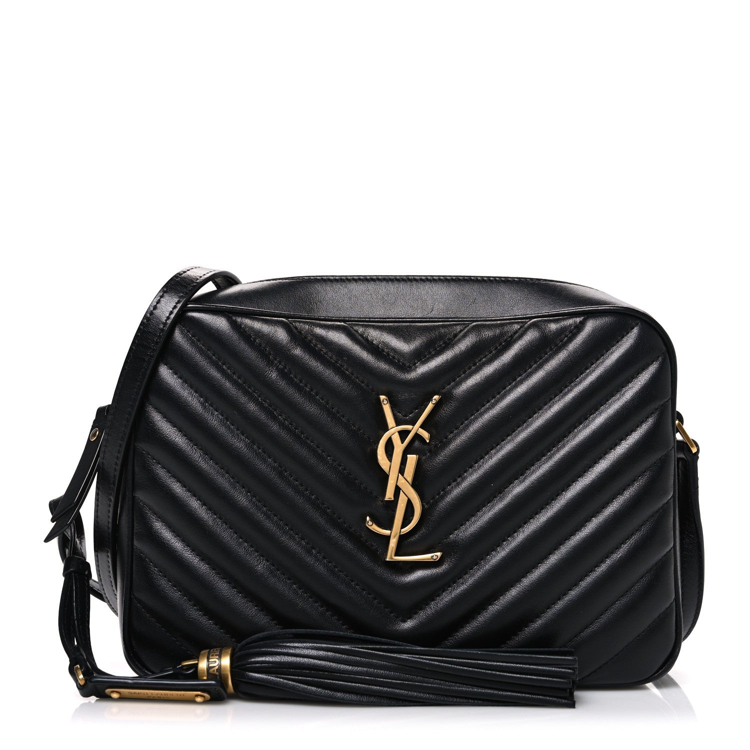 Calfskin Matelasse Monogram Lou Camera Bag Black