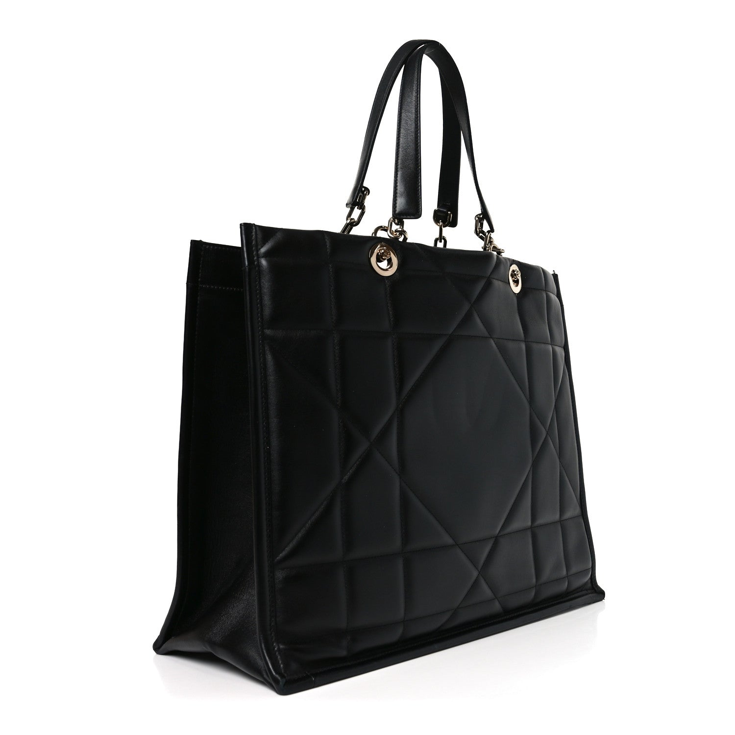 Calfskin Archicannage Large Essential Tote Black