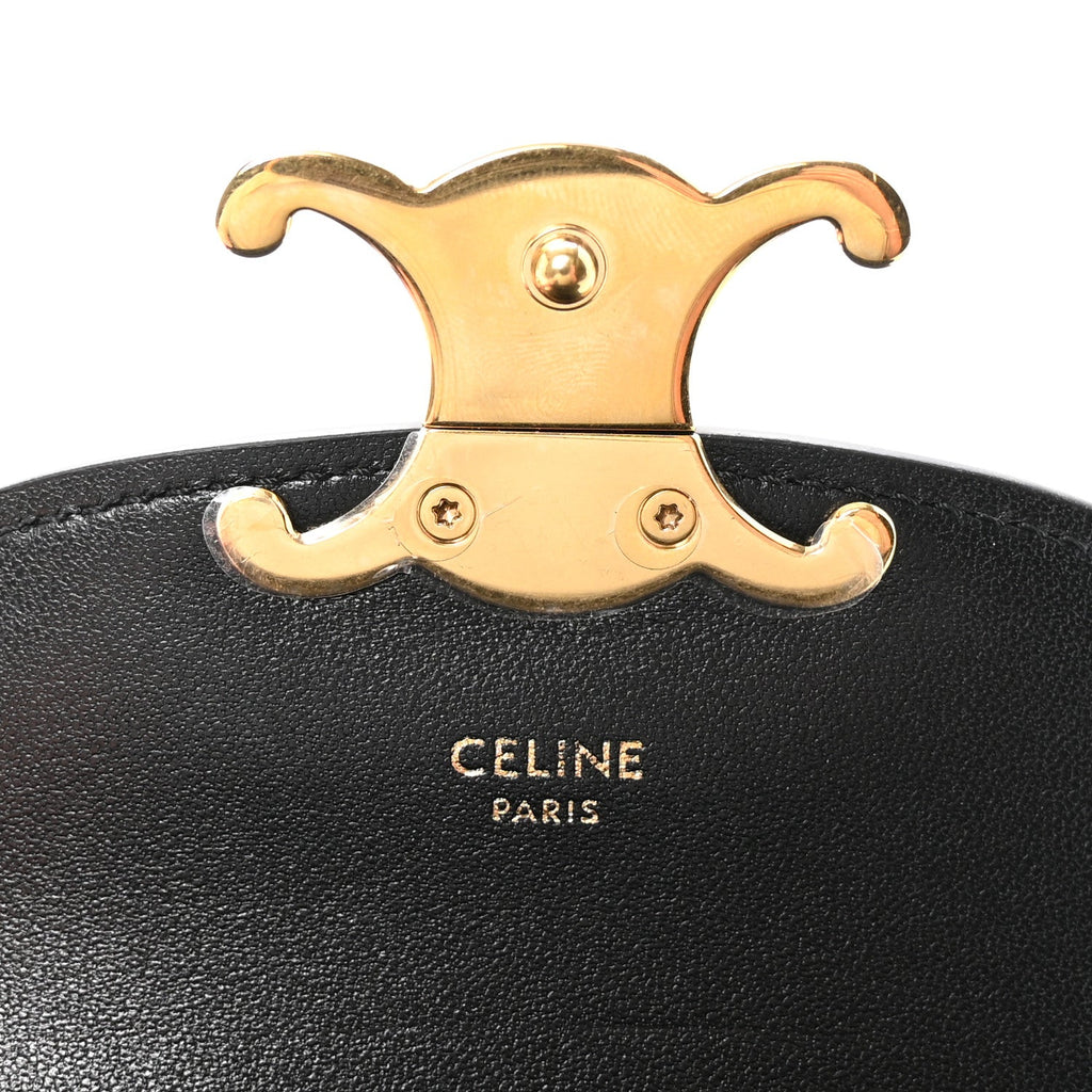 Patent Calfskin Triomphe Mini Besace Clea Black