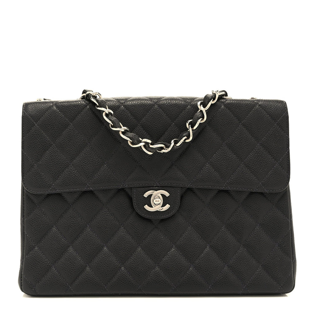 Caviar Jumbo Single Flap Black