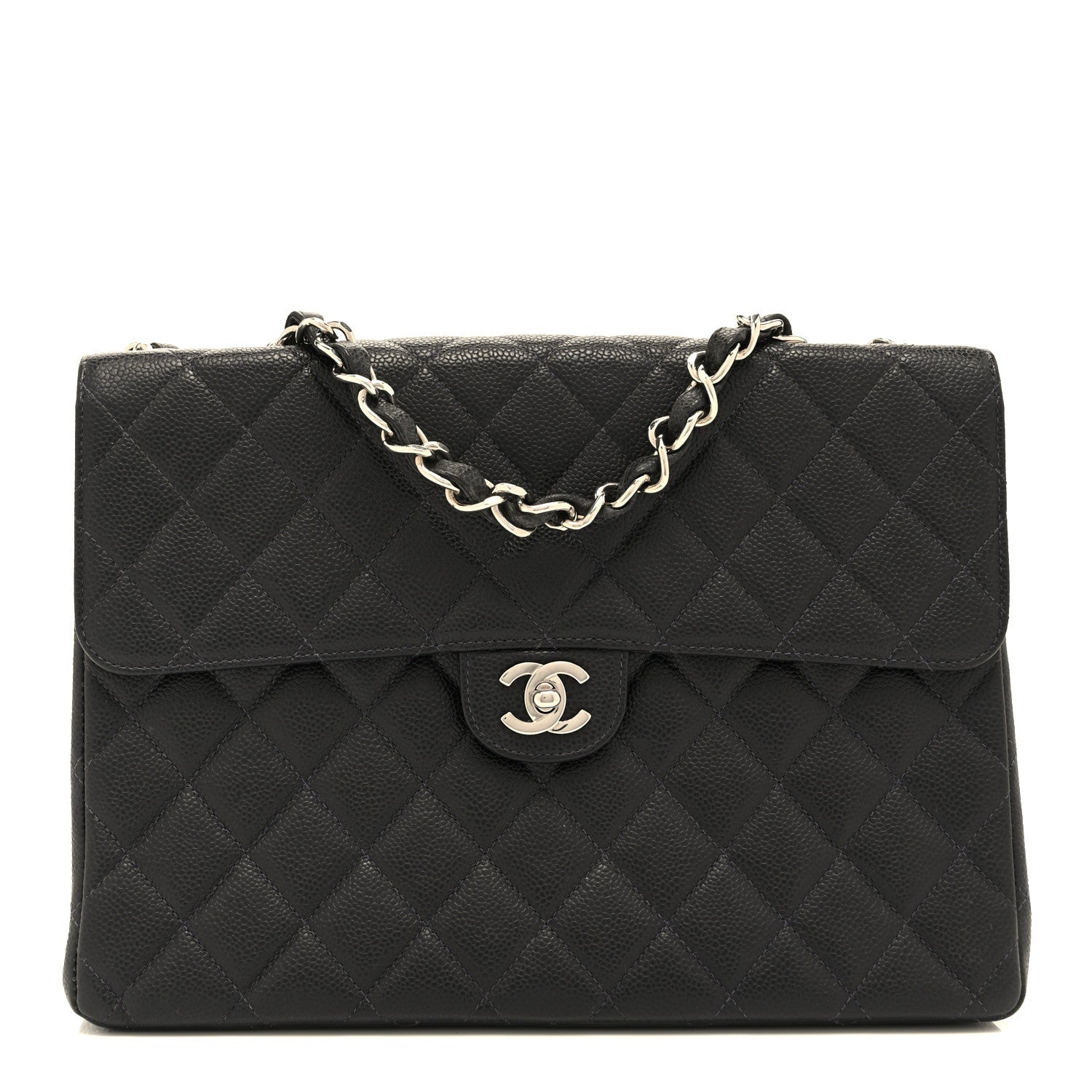 Caviar Jumbo Single Flap Black