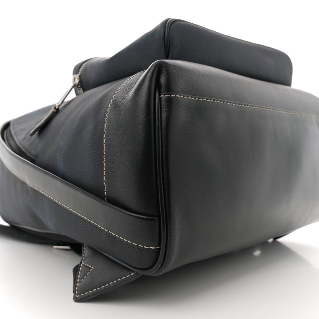 E-Canvas Check Jett Backpack Navy Blue