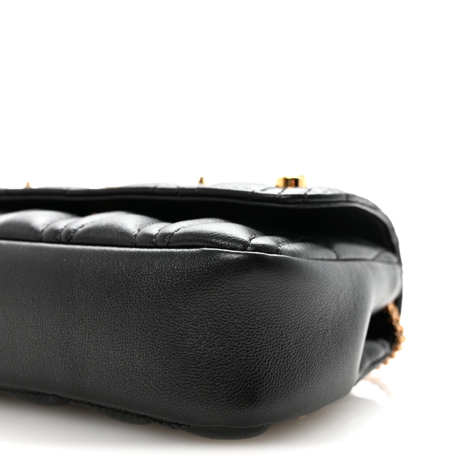 Nappa Quilted Studded Virtus Evening Bag Black
