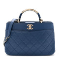 Lambskin Carry Chic Shopping Tote Blue