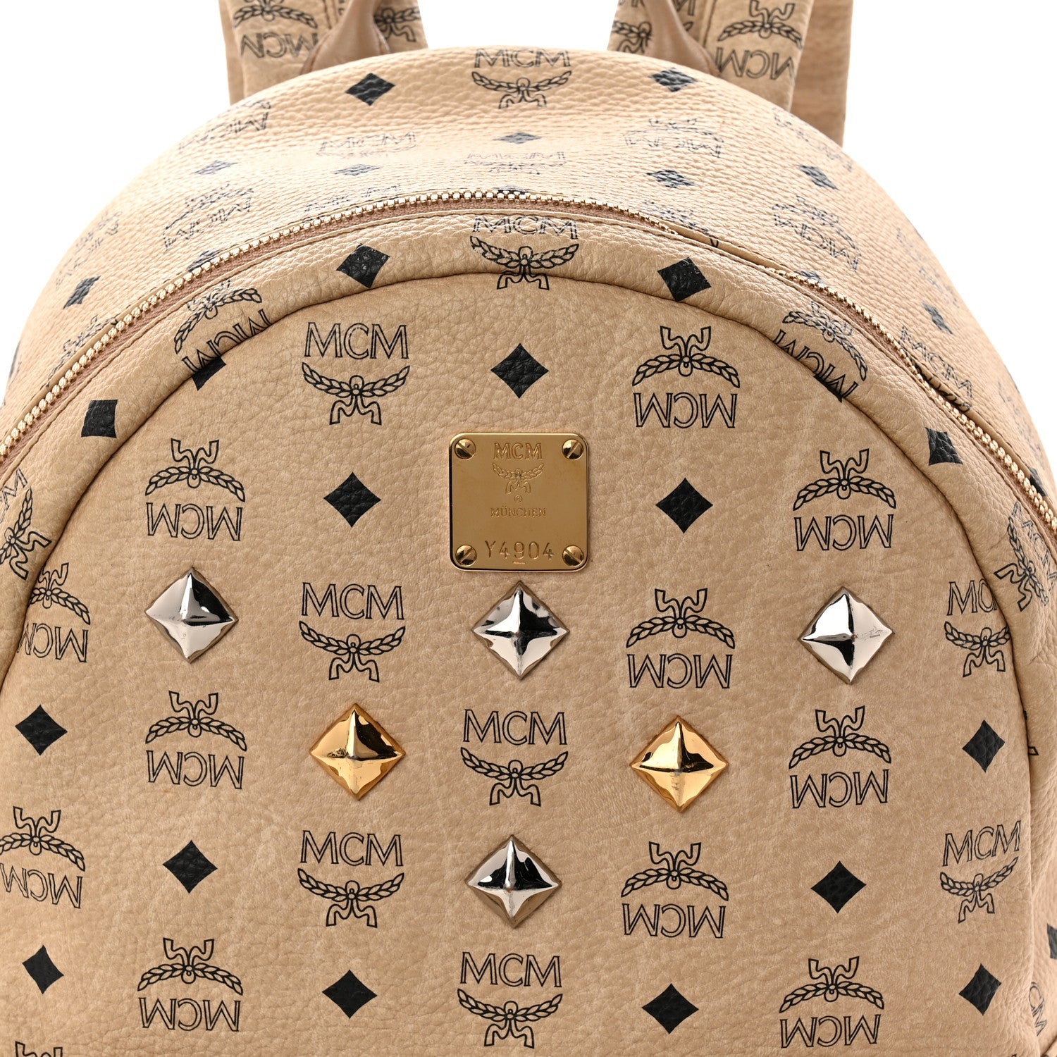 Visetos Medium Sprinkle Stud Stark Backpack Beige