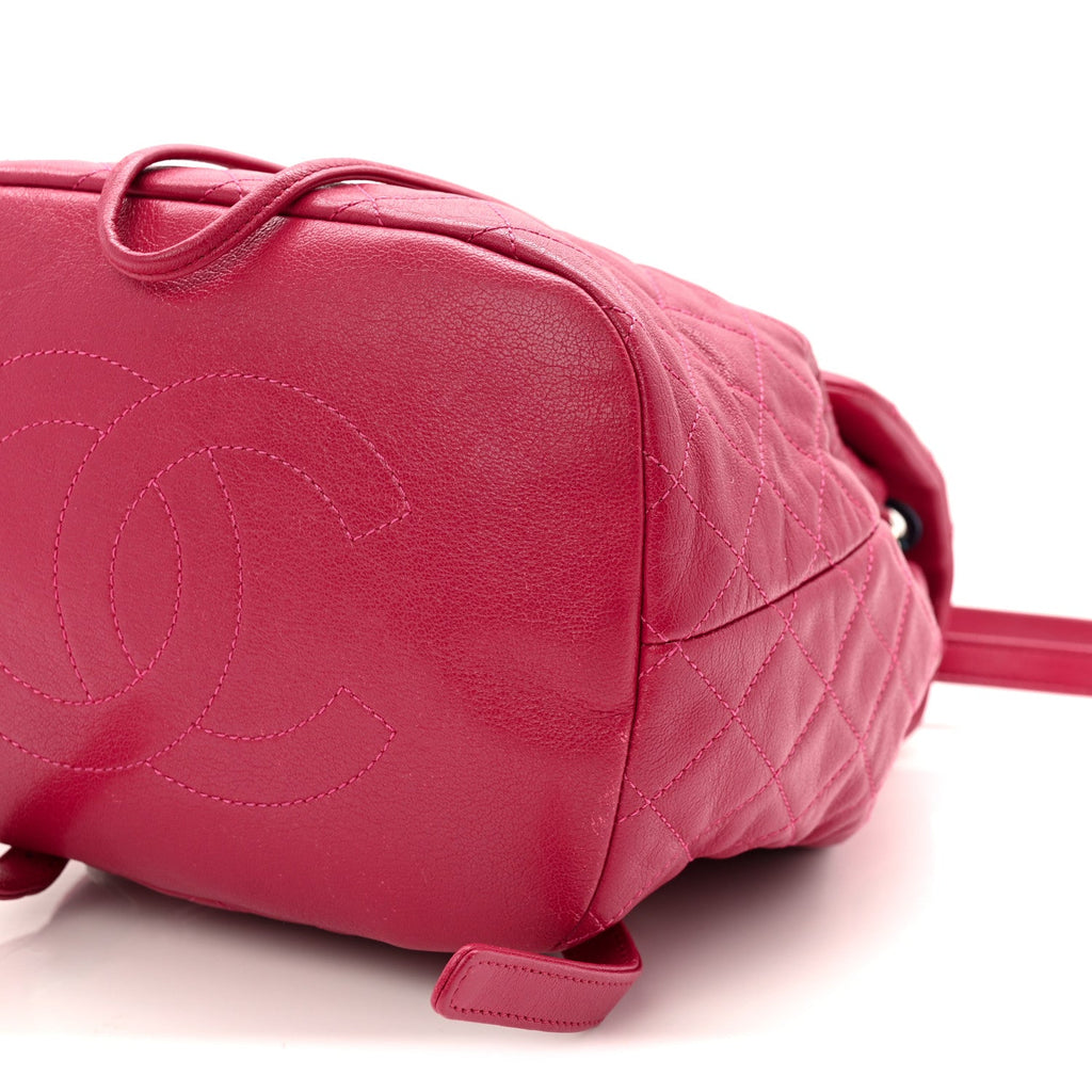 Calfskin Quilted Small Urban Spirit Backpack Dark Pink
