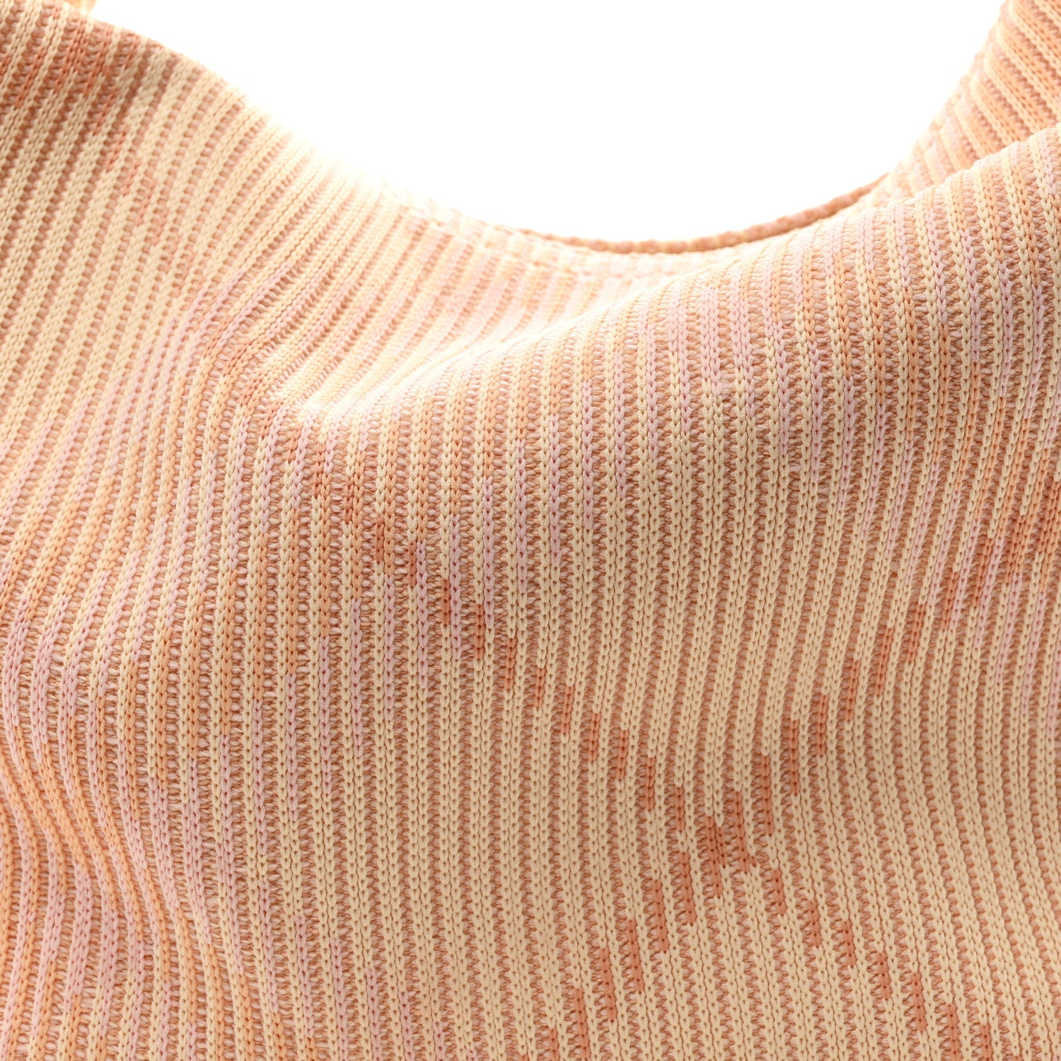 Canvas Knitted Check Medium Peg Duffle Bag Sherbert
