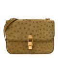 Ostrich Carre Satchel Green
