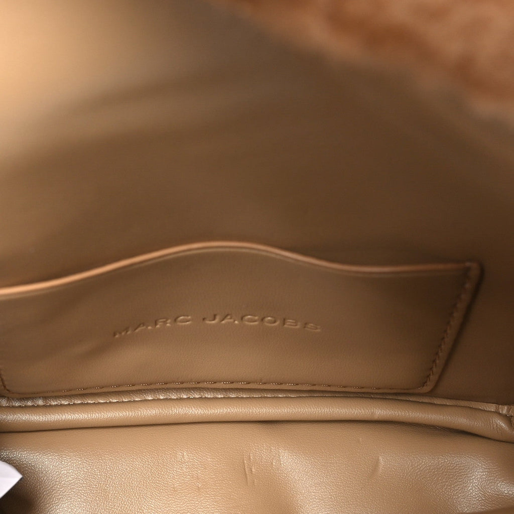Faux Fur Calfskin Mini The Teddy J Marc Shoulder Bag Camel