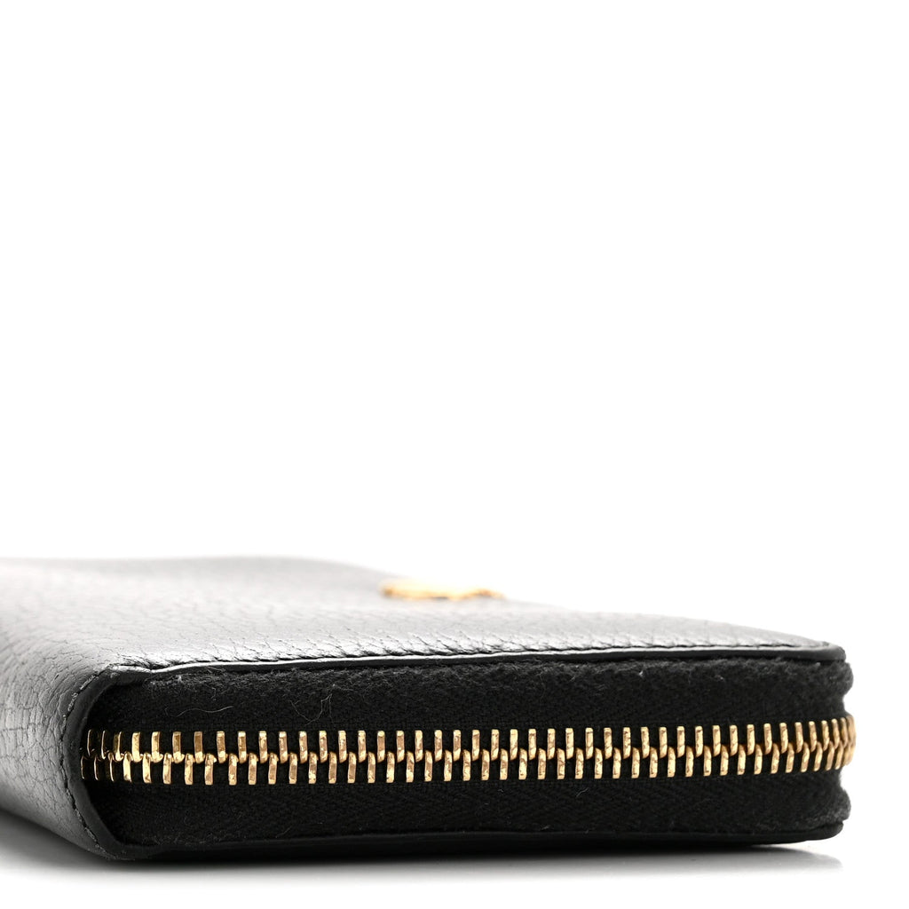Dollar Calfskin GG Marmont Zip Around Wallet Black