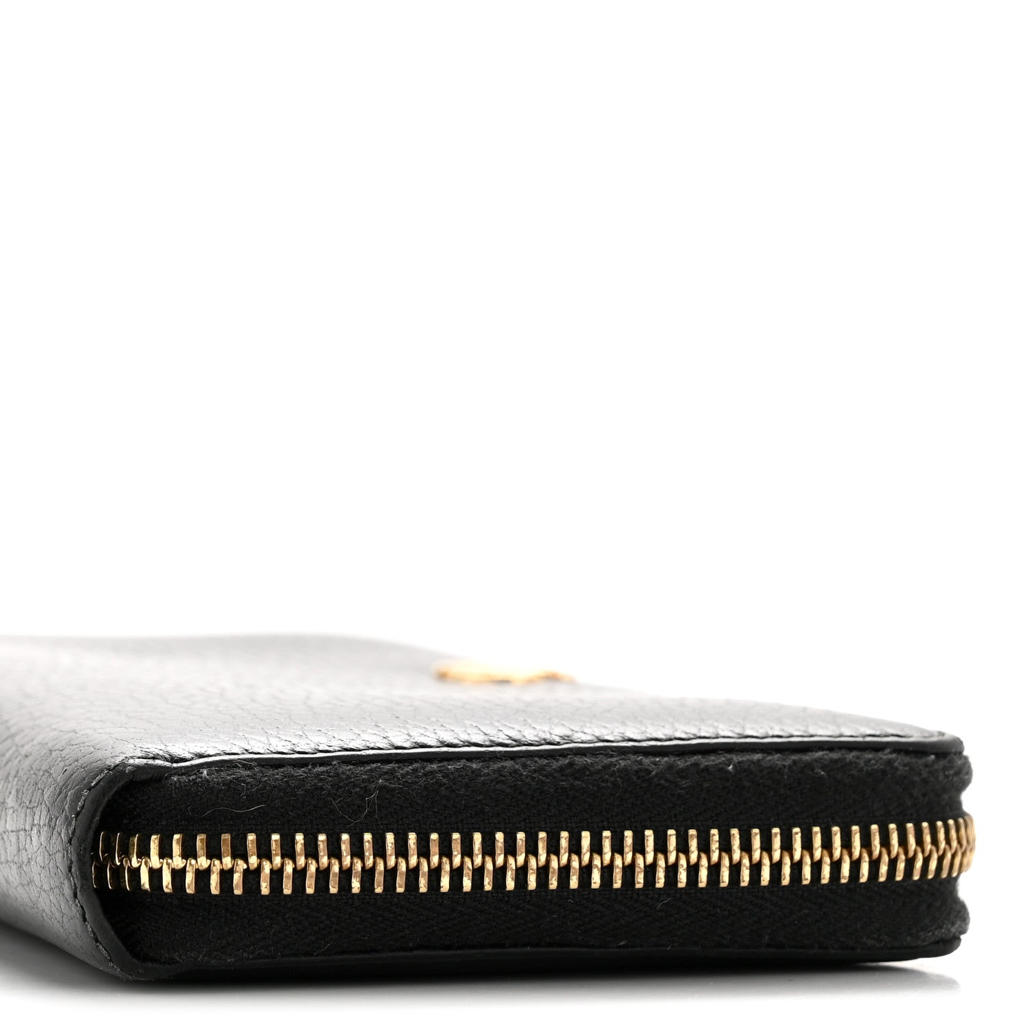 Dollar Calfskin GG Marmont Zip Around Wallet Black