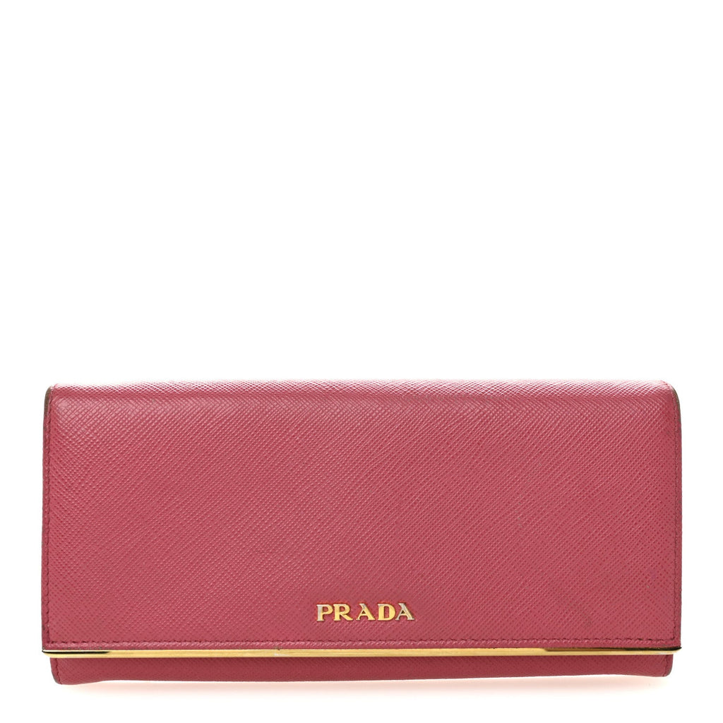 Saffiano Metal Continental Flap Wallet Peonia