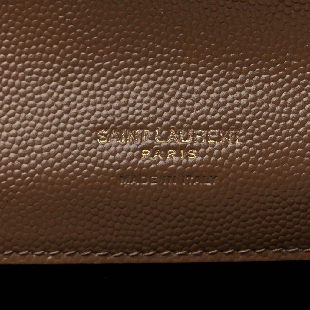 Grain De Poudre Matelasse Chevron Monogram Cassandre Flap Pouch Taupe