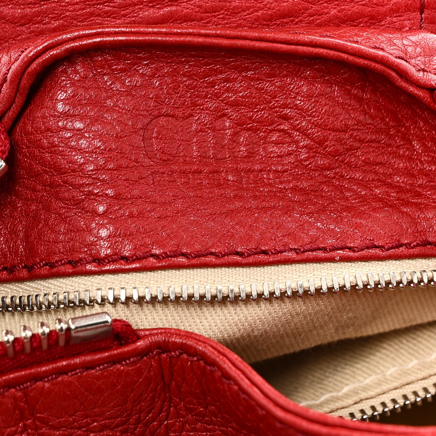 Calfskin Medium Paddington Satchel Red