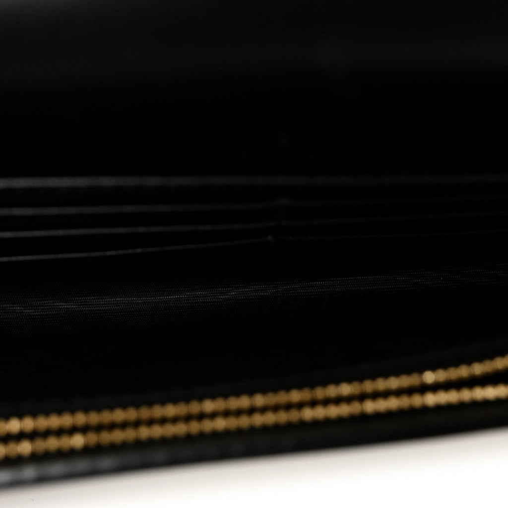 Calfskin GG Matelasse Chain Wallet Black