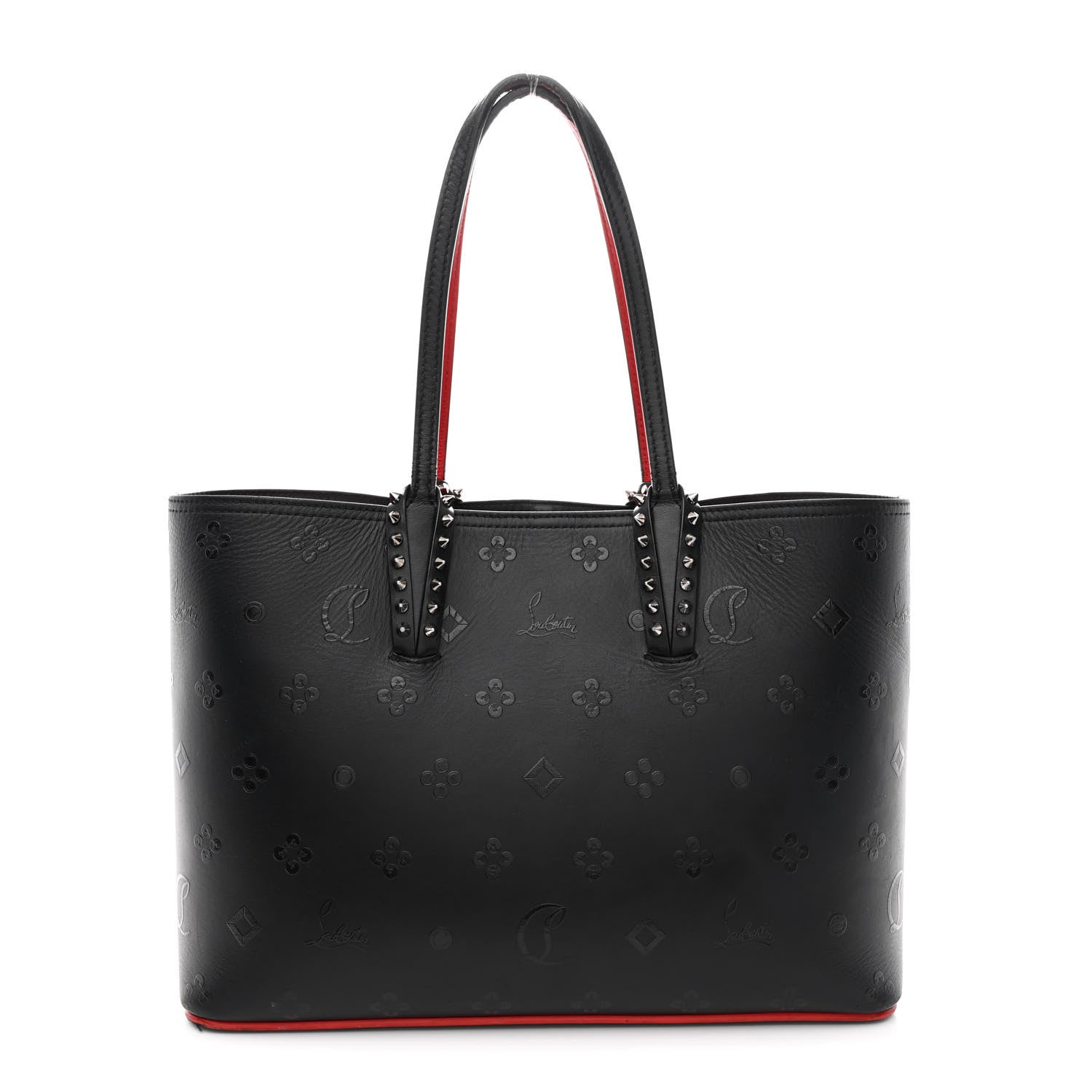 Calfskin Loubinthesky East West Cabata Tote Black